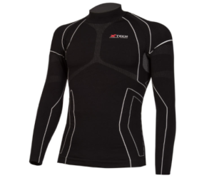 Maglia moto, bici e running tecnica sportiva antivento invernale a maniche lunghe lupetto nera XTECH taglia XXS