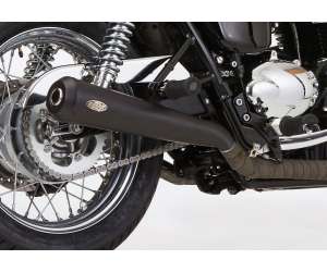 Scarico TRIUMPH Thruxton 2004 - 2005 - 2006 - 2007 - 2008 - 2009 - 2010 - 2011 - 2012 - 2013 - 2014 - 2015  .  SHARK Retro Slip on terminale di scarico acciaio inossidabile rivestito colore nero-opaco