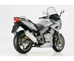 Scarico HONDA CBF1000S anno  2006 - 2007 - 2008 - 2009 - 2010 - 2011   terminale di scarico HURRIC Rac 1 Slip on in Alluminio lucidato colore argento