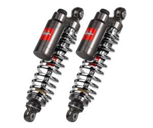 COPPIA posteriore - Interasse 321mm - Vaschetta unita - Regolazioni: precarico molla manuale   estensione   compressione - Molla CROMATA PER HARLEY DAVIDSON VRSCDX V-ROD NIGHT ROD SPECIAL  1131 ANNO  2007 - 2007