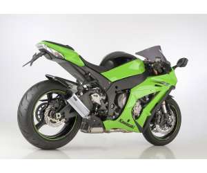 Scarico KAWASAKI ZX-10R 2016 - 2017 - 2018  .  SHARK DSX-5 Slip on terminale di scarico Alluminio lucidato/silenziatore acciaio inossidabile nero opaco rivestito colore argento