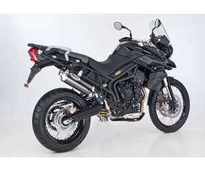 Scarico TRIUMPH Tiger 800 XRT anno  2018 terminale di scarico HURRIC Rac 1 Slip on in carbonio colore carbonio