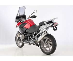 Scarico BMW R 1200 GS adventure anno  2010 - 2011 - 2012 - 2013   terminale di scarico HURRIC Rac 1 Slip on in Alluminio lucidato colore argento