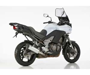 Scarico KAWASAKI Versys 1000 2012 - 2013 - 2014  .  SHARK DSX-5 Slip on terminale di scarico Alluminio lucidato/silenziatore acciaio inossidabile nero opaco rivestito colore argento