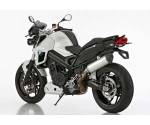 Scarico BMW F 800 R 2009 - 2010 - 2011 - 2012 - 2013 - 2014 - 2015 - 2016  .  SHARK DSX-5 Slip on terminale di scarico Alluminio lucidato/silenziatore acciaio inossidabile nero opaco rivestito colore argento
