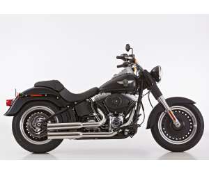 Scarico HARLEY DAVIDSON SOFTAIL Slim 2017 Sistema di scarico FALCON Double Groove sistema completo acciaio inossidabile lucidato colore argento