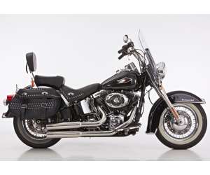 Scarico HARLEY DAVIDSON SOFTAIL Standard 2007 Sistema di scarico FALCON Double Groove sistema completo acciaio inossidabile lucidato colore argento