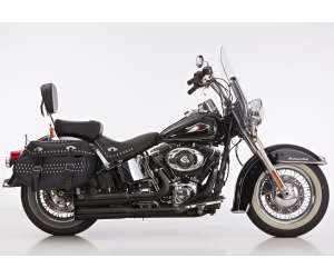 Scarico HARLEY DAVIDSON SOFTAIL Standard 2007 Sistema di scarico FALCON Double Groove sistema completo acciaio inossidabile rivestito colore nero-opaco