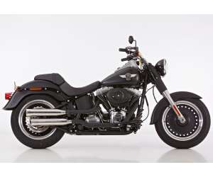 Scarico HARLEY DAVIDSON SOFTAIL Slim 2017 Sistema di scarico FALCON Double Groove Slip on acciaio inossidabile lucidato colore argento