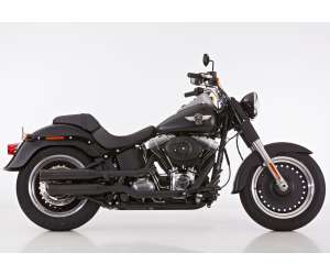 Scarico HARLEY DAVIDSON SOFTAIL Slim 2017 Sistema di scarico FALCON Double Groove Slip on acciaio inossidabile rivestito colore nero-opaco