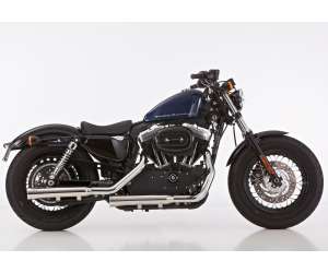 Scarico HARLEY DAVIDSON SPORTSTER XL 883N Iron 2017 - 2018   Sistema di scarico FALCON Double Groove Slip on  acciaio inossidabile lucidato colore argento