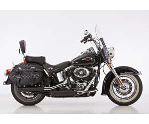 Scarico HARLEY DAVIDSON SOFTAIL Night Train 2007 Sistema di scarico FALCON Double Groove Slip on  acciaio inossidabile rivestito colore nero-opaco