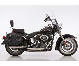 Scarico HARLEY DAVIDSON SOFTAIL Standard 2007 Sistema di scarico FALCON Double Groove Slip on  acciaio inossidabile lucidato colore argento