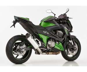 Scarico KAWASAKI Z800 2013 - 2014 - 2015 - 2016  .  SHARK DSX-5 Slip on terminale di scarico Alluminio lucidato/silenziatore acciaio inossidabile nero opaco rivestito colore argento
