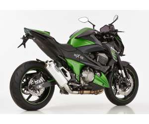 Scarico KAWASAKI Z800 anno  2013 - 2014 - 2015 - 2016   terminale di scarico HURRIC Rac 1 Slip on in Alluminio lucidato colore argento