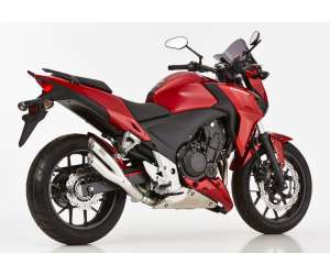 Scarico HONDA CB500X anno  2013 - 2014 - 2015 - 2016   terminale di scarico HURRIC Pro 2 Slip on in acciaio inossidabile lucidato colore argento