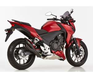 Scarico HONDA CB500X anno  2013 - 2014 - 2015 - 2016   terminale di scarico HURRIC Pro 2 Slip on in acciaio inossidabile rivestito colore nero-opaco