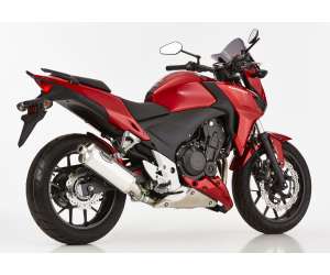 Scarico HONDA CB500X anno  2013 - 2014 - 2015 - 2016   terminale di scarico HURRIC Rac 1 Slip on in Alluminio lucidato colore argento