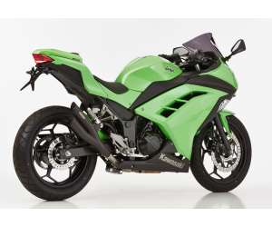 Scarico KAWASAKI Ninja 300 anno  2013 - 2014 - 2015 - 2016   terminale di scarico HURRIC Pro 2 Slip on in acciaio inossidabile rivestito colore nero-opaco