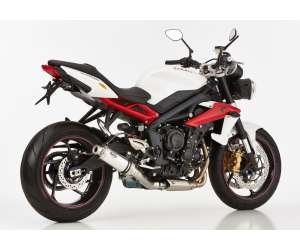 Scarico TRIUMPH Street Triple R anno  2013 - 2014 - 2015 - 2016   terminale di scarico HURRIC Supersport Slip on in Alluminio lucidato colore argento