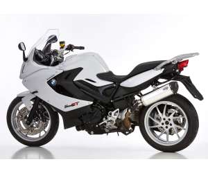 Scarico BMW F 800 GT 2013 - 2014 - 2015 - 2016  .  SHARK DSX-5 Slip on terminale di scarico Alluminio lucidato/silenziatore acciaio inossidabile nero opaco rivestito colore argento
