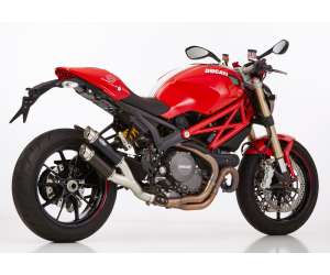 Scarico DUCATI Monster 1100 EVO 2011 - 2012 - 2013  .  SHARK Track Slip on terminale di scarico Alluminio anodizzato colore nero