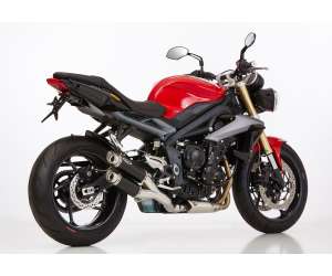 Scarico TRIUMPH Street Triple 2013 - 2014 - 2015 - 2016  .  SHARK Track Slip on terminale di scarico Alluminio anodizzato colore nero