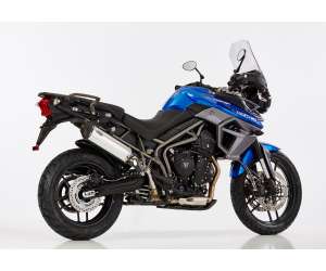 Scarico TRIUMPH Tiger 800 XC 2018.  SHARK DSX-5 Slip on terminale di scarico Alluminio lucidato/silenziatore acciaio inossidabile nero opaco rivestito colore argento