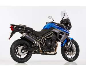 Scarico TRIUMPH Tiger 800 XRx anno  2015 - 2016   terminale di scarico HURRIC Rac 1 Slip on in Alluminio anodizzato colore nero