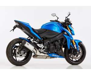 Scarico SUZUKI GSX-S 1000F 2017 - 2018  .  SHARK DSX-5 Slip on terminale di scarico Alluminio lucidato/silenziatore acciaio inossidabile nero opaco rivestito colore argento