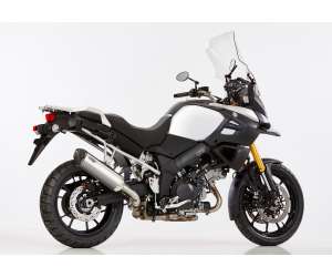 Scarico SUZUKI DL 1000 V-Strom 2017 - 2018  .  SHARK DSX-5 Slip on terminale di scarico Alluminio lucidato/silenziatore acciaio inossidabile nero opaco rivestito colore argento