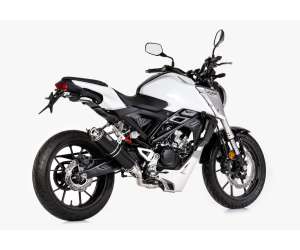 Scarico HONDA CB125R anno  2018 terminale di scarico HURRIC Supersport sistema completo in Alluminio anodizzato colore nero