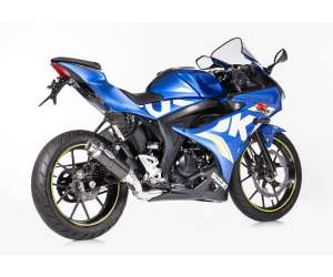 Scarico SUZUKI GSX-S 125 anno  2017 - 2018   terminale di scarico HURRIC Supersport sistema completo in carbonio colore carbonio