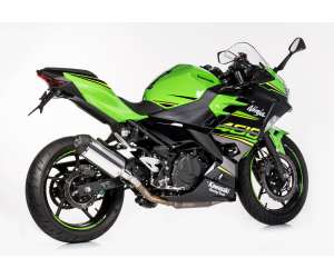Scarico KAWASAKI Ninja 400 2018.  SHARK DSX-5 Slip on terminale di scarico Alluminio lucidato/silenziatore acciaio inossidabile nero opaco rivestito colore argento