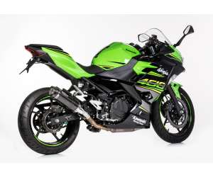 Scarico KAWASAKI Ninja 400 2018.  SHARK Street GP sistema completo terminale di scarico carbonio colore carbonio
