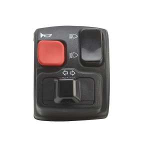 Disopositivo sinistro Domino nero con calotte in tecnopolimero lunghezza cavo 760 mm 0314AA.2B.04-03