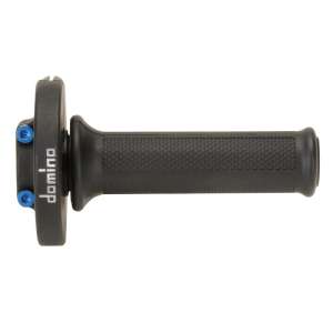 Domino Comando gas con on basetta rettangolare. Registro freno. Leva in alluminio pressofuso Materiale: Alluminio Finitura Supporto: Verniciato Nero Tipo Cavo: Mono Cavo