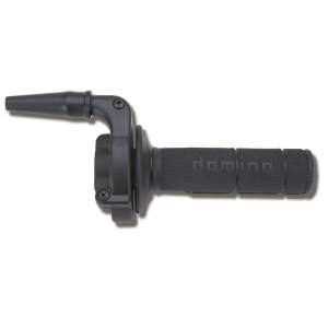 Domino Comando gas Enduro con manopola nera Materiale: Alluminio Finitura Supporto: Verniciato Nero Tipo Cavo: Mono Cavo RapiditÃ : 2,3 °mm Corsa Max: 54 mm