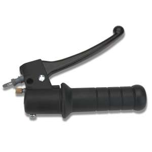 Domino Comando gas scooter Completo leva in alluminio, impianto stop e manopola nera. (codice leva 2338.71) Materiale: Alluminio Finitura Supporto: Verniciato Nero Tipo Cavo: Mono Cavo
