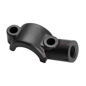 Collarino Domino nero verniciato in alluminio con portaspecchio 1872.04.2428 foro M10 passo 1,25 (destro)