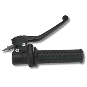 Domino Comando gas scooterciclomotore Completo di leva e manopola nera (codice leva 2327.71)Materiale: Alluminio verniciato Nero Tipo Mono Cavo 