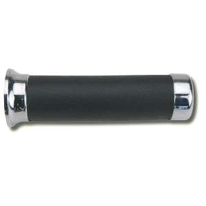 Domino COPPIA MANOPOLE IN GOMMA NERE / CROMATE PER MOTO CUSTOM,  Lunghezza: 145 mm Accessori: 97.5595.04-00