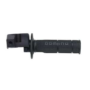 Domino comando gas scooter con manopola nera materiale alluminio nero. Mono cavo 