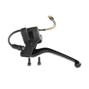 Domino COMANDO PORTALEVA per  SCOOTER CON LEVA IN ALLUMINIO PRESSOFUSO E ATTACCO LUCI STOP  Lato: Sinistro Fulcro: 24 mm Lunghezza: 140 mm Accessori: 2071.61