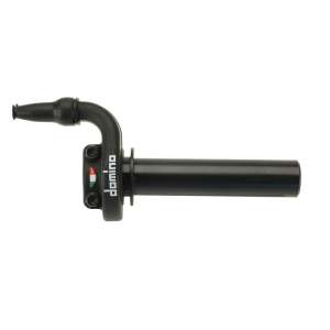 Domino comando gas off road crossenduro Mod. KRE 03 RAPIDO - Desmodromico - Senza manopolaMateriale: AlluminioNero.2 cavi pushpull RapiditÃ : 2,6 °mm Corsa Max: 45 mm