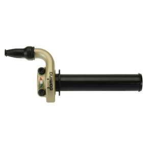 Domino comando gas stradale Mod. KKR 03 RAPIDO - Desmodromico, senza manopolaMateriale: Alluminio color Oro .2 cavi pushpull RapiditÃ : 2,6 °mm Corsa Max: 45 mm