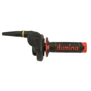 Domino comando gas off road crossenduro Mod. HR Cross 2T - Completo di coprigas e manopola bicolore NeroRossaMateriale: Alluminio Nero.Mono Cavo RapiditÃ : 1,9 °mm Corsa Max: 50 mm