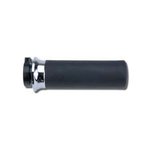 Tubo gas Domino nero con manopola sovrastampata sinistra in gomma termoplastica Custom 4240.90 lunghezza 136,5 mm