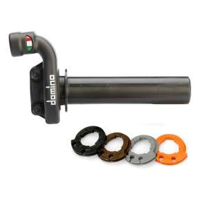 Domino comando gas off road crossenduro per Offroad 4T dal 2016, Adatto a cavi originali con tre ghiereMateriale: AlluminioNero. 2 cavi pushpull RapiditÃ  (Ghiera Grigia): 3,0 °mm Corsa Max (Ghiera Grigia): 38 mm RapiditÃ  (Ghiera Marrone): 2,8 °mm Corsa 