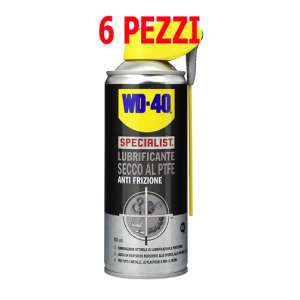 WD-40 Lubrificante al PTFE antifrizione con la sua formula contenente PTFE  lascia un film secco sul supporto, permettendo una migliore lubrificazione, senza attirare la polvere, lo sporco e l’unto, è certificata H2 dalla NSF.